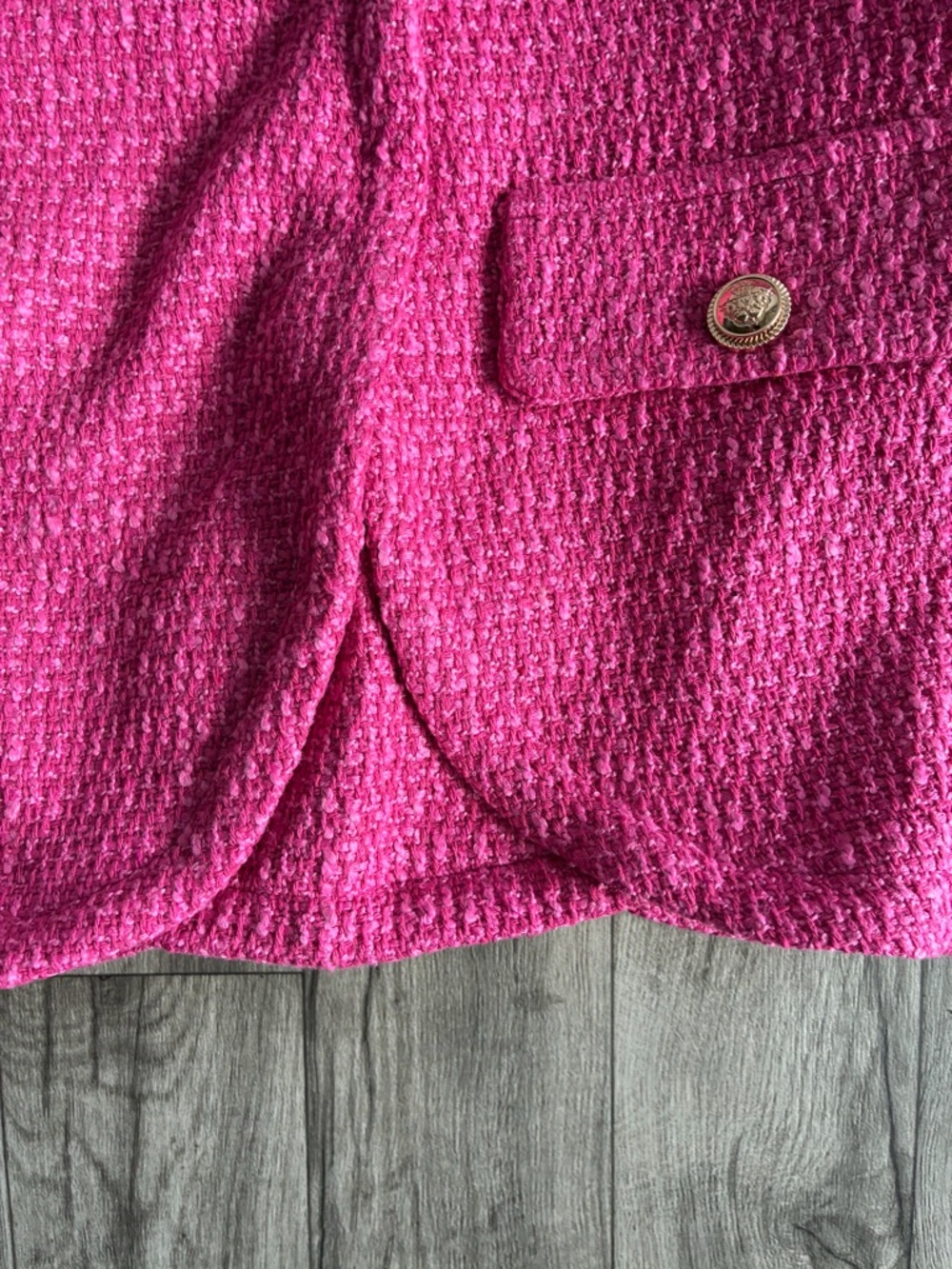 Buddy Love Hot Pink Tweed High-Waist Pocket Shorts - Picture 8 of 16